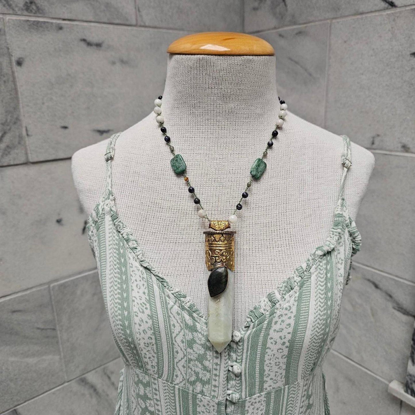 Women's Labradorite, Green Swiss Opal, and Jade Beauty