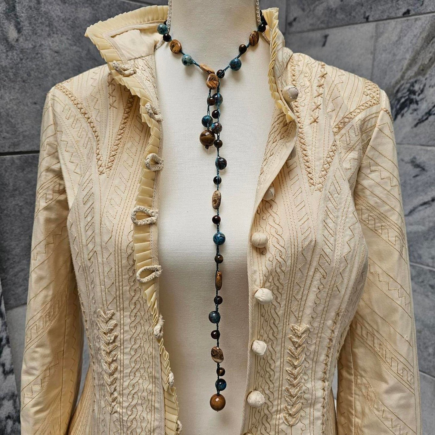 Women's Jasper and Pietersite Handmade Necklace