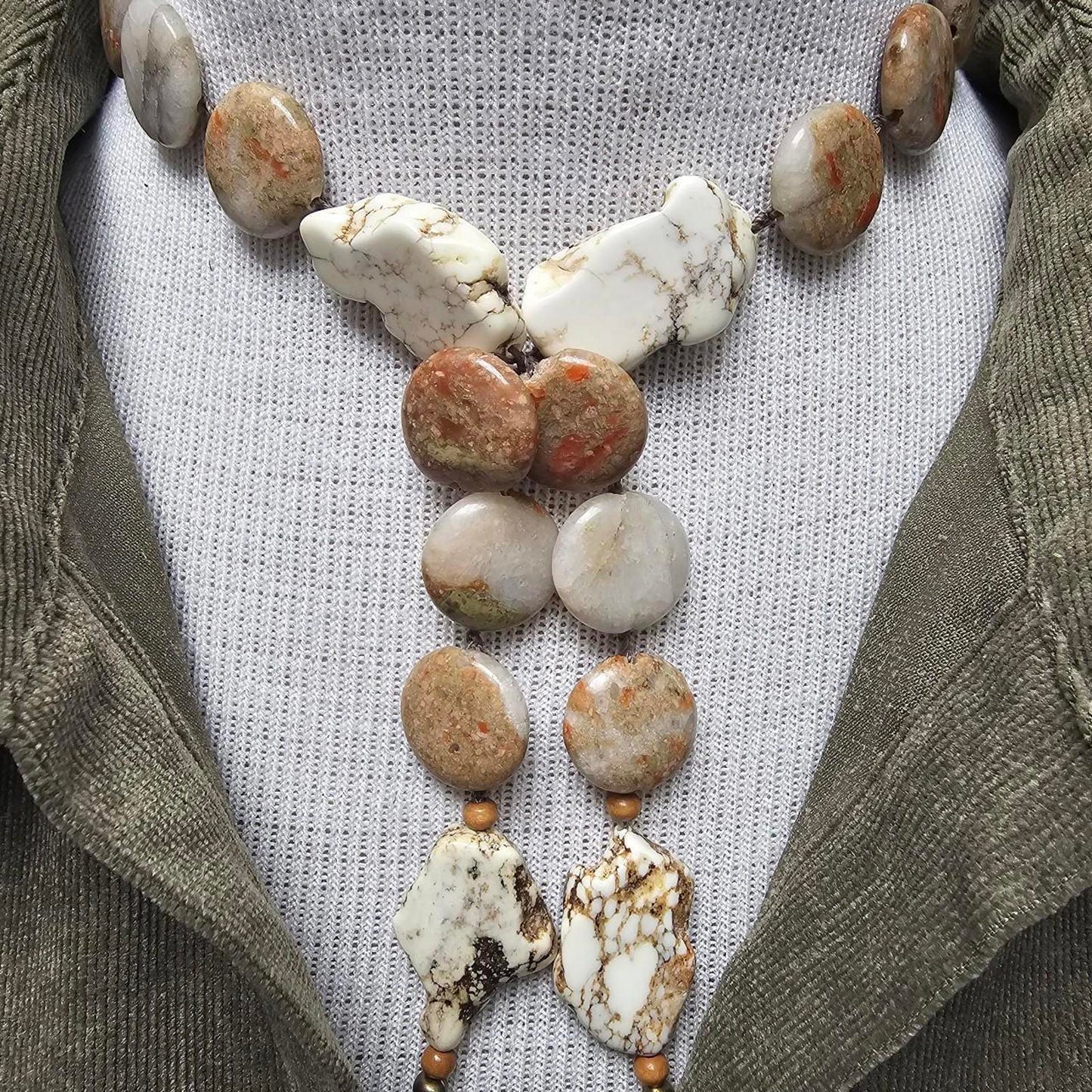 Women's Earth Toned Agate and Jasper Versatile Necklace