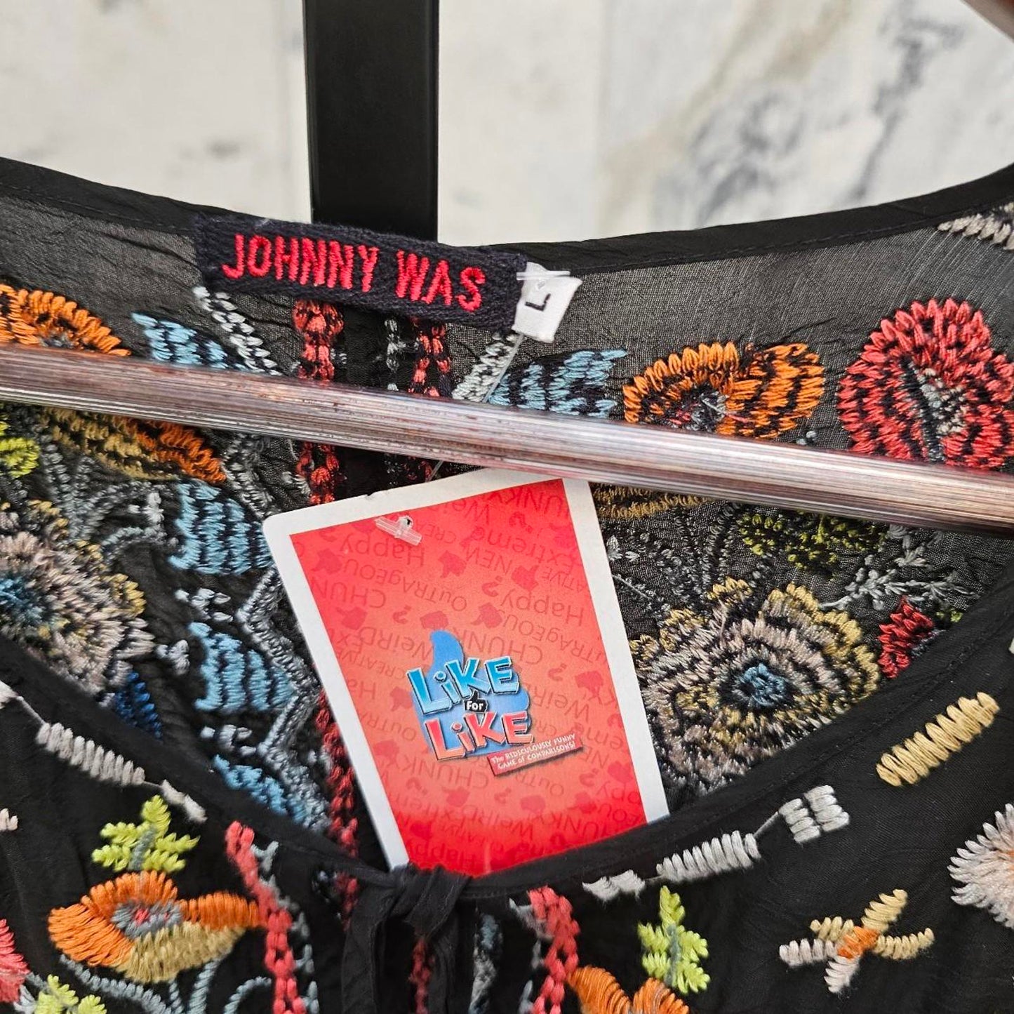 Johnny Was - Emily Embroidered Henly V Neck Long Sleeve