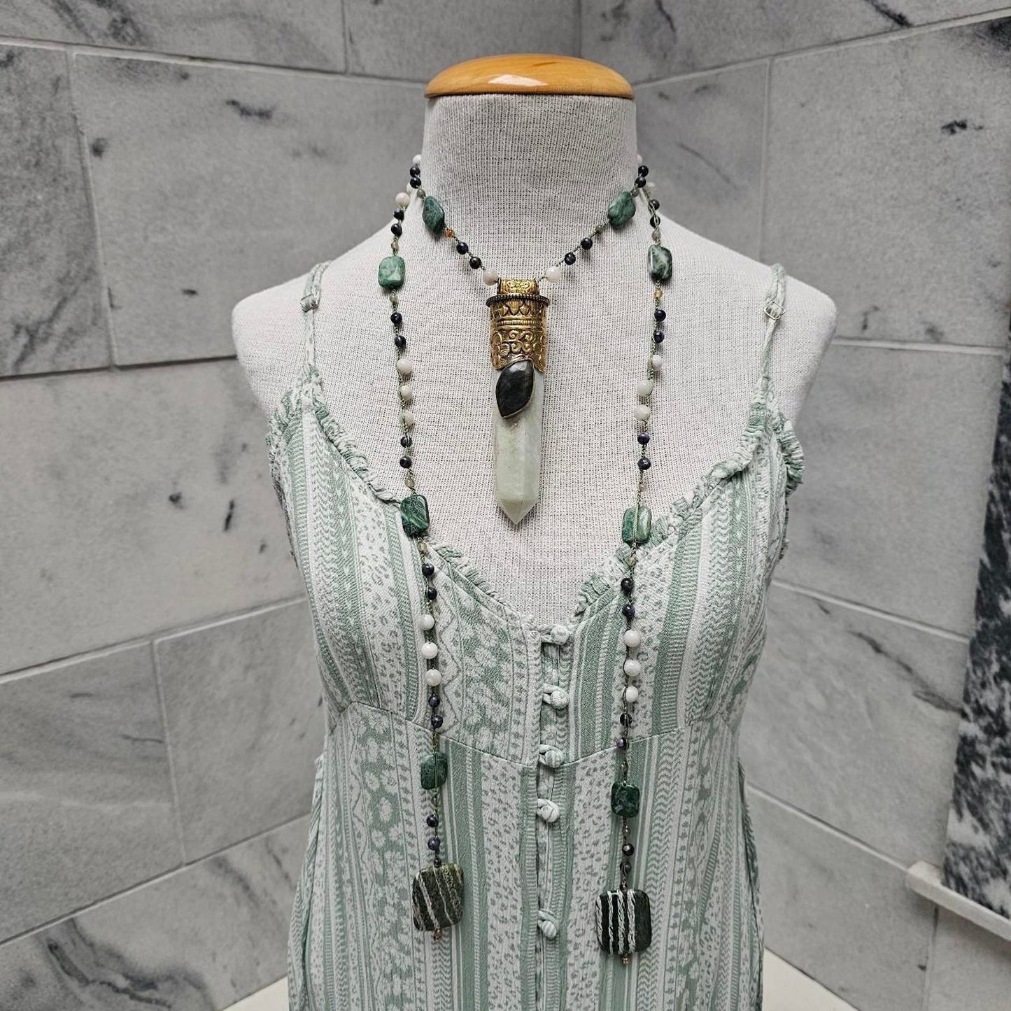 Women's Labradorite, Green Swiss Opal, and Jade Beauty