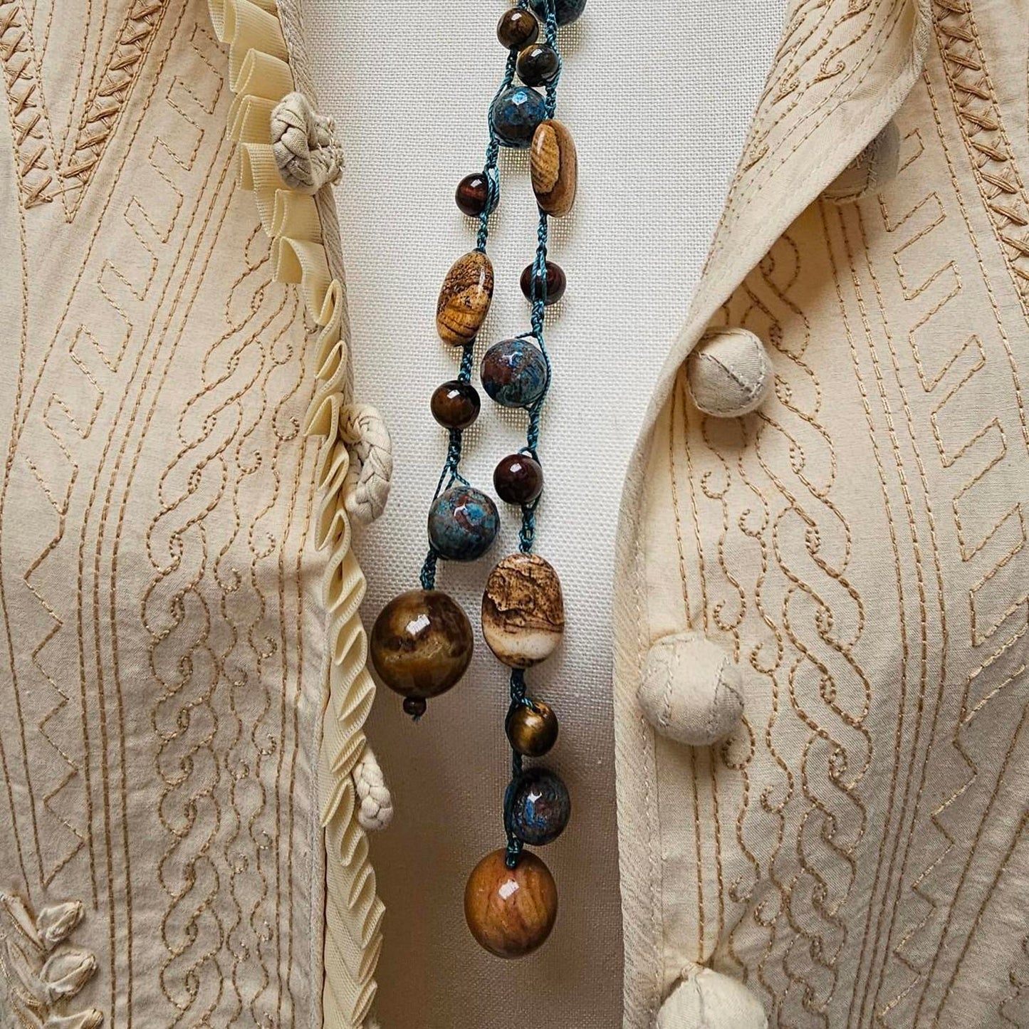 Women's Jasper and Pietersite Handmade Necklace