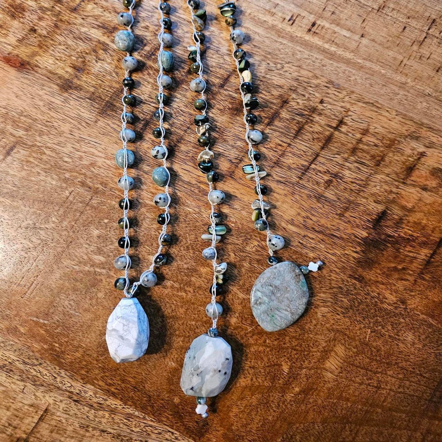 Women's Unique Moss Agate and Aventurine Custom Necklace
