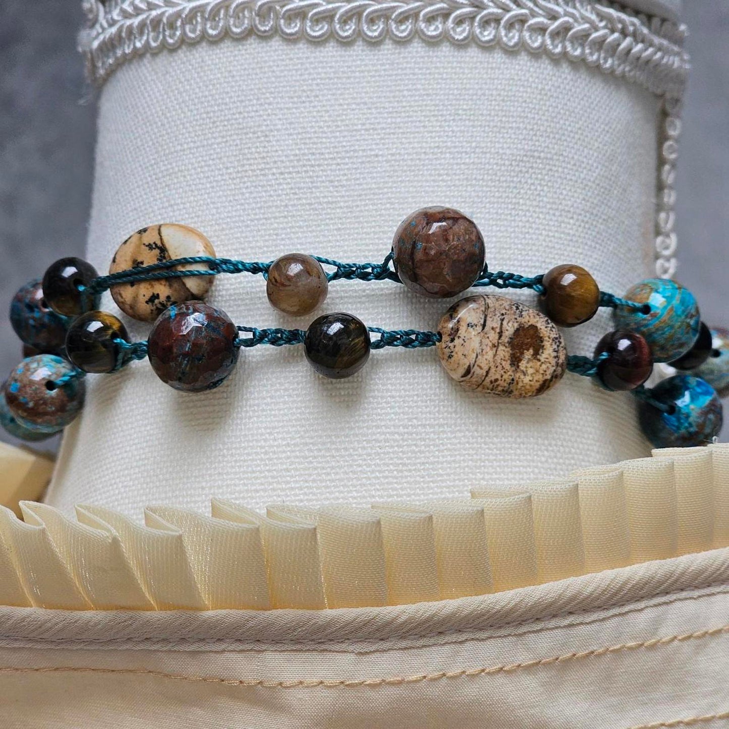 Women's Jasper and Pietersite Handmade Necklace