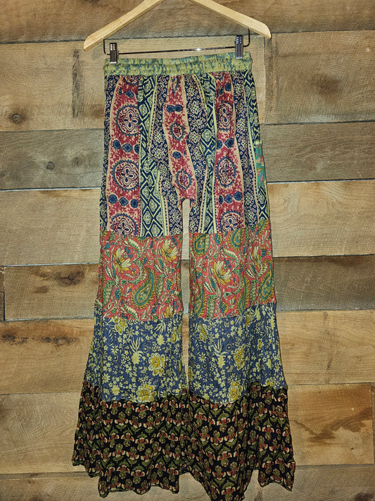 BoHo fabric patch pants